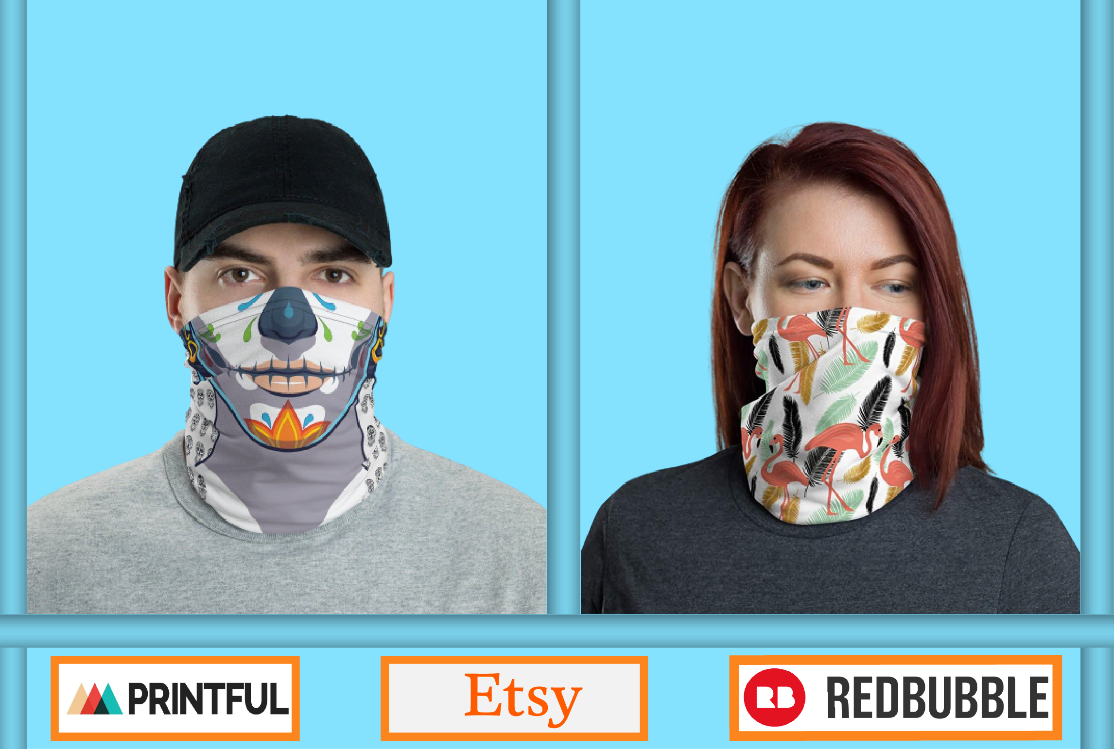 I will design face, winter, neck gaiter mask for you