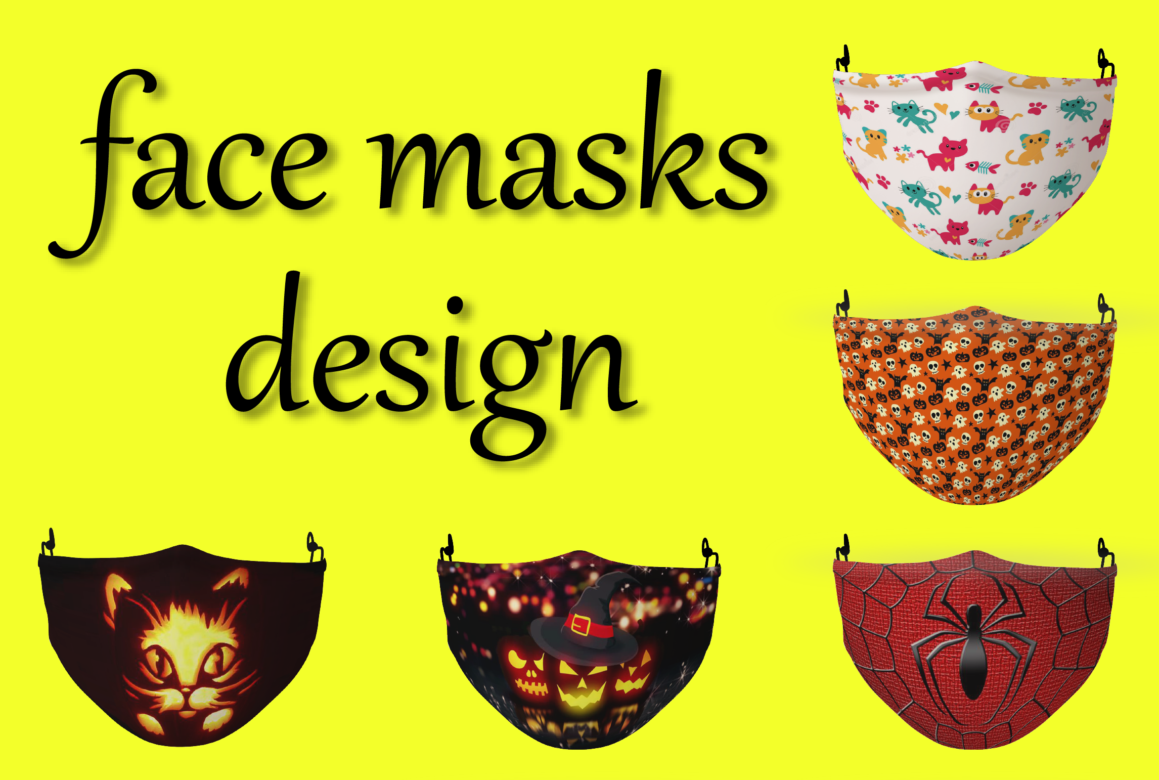 I will design face, surgical, gaiter mask with any design in 10hours