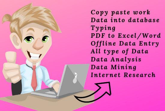 I will best virtual assistant, excel data entry, copy paste, data entry