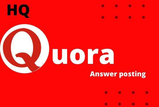 I will Create 3 High Quality Quora answers on your Niche relevant Questions