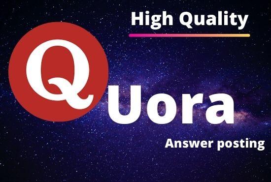 I will promote your website by High Quality 20 Quora Answers 