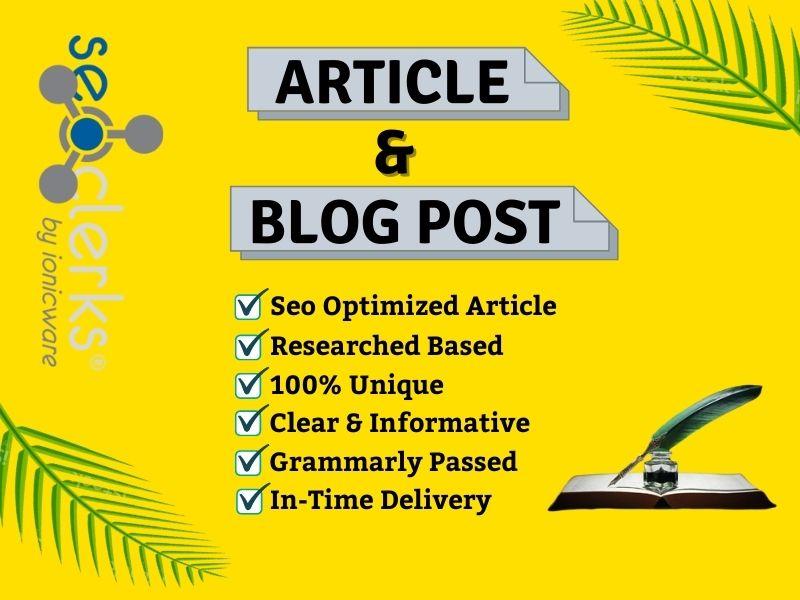 I will write unique SEO optimized Content, articles & blogs for your business website
