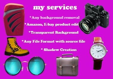 I will professionally remove background, retouch and resize 5 images