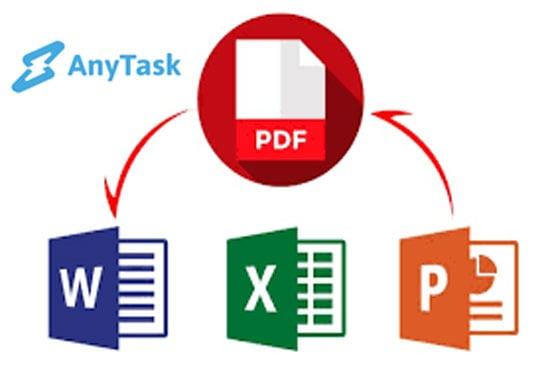  I will do convert pdf to word, excel, and etc