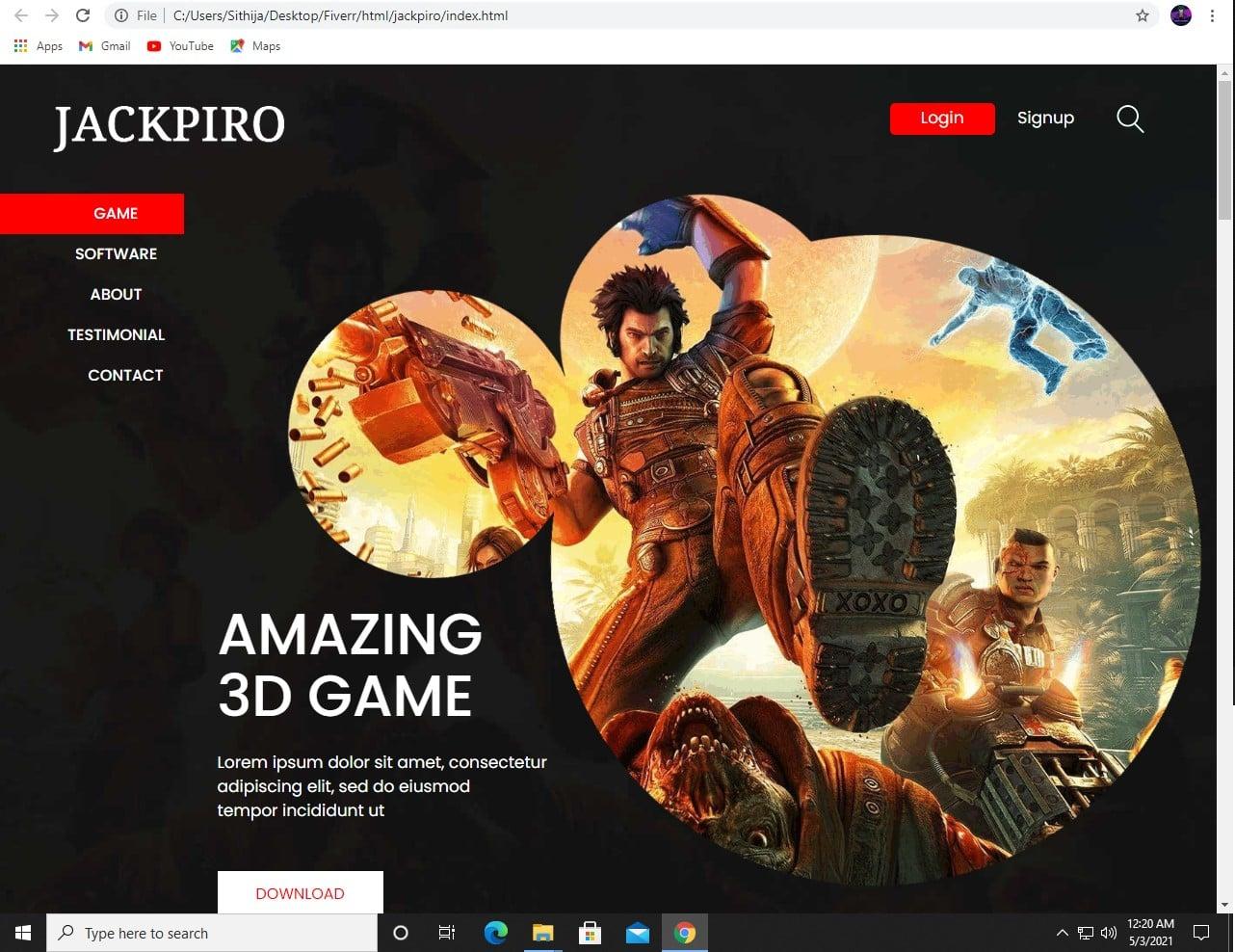 create a custom and responsive HTML website template design