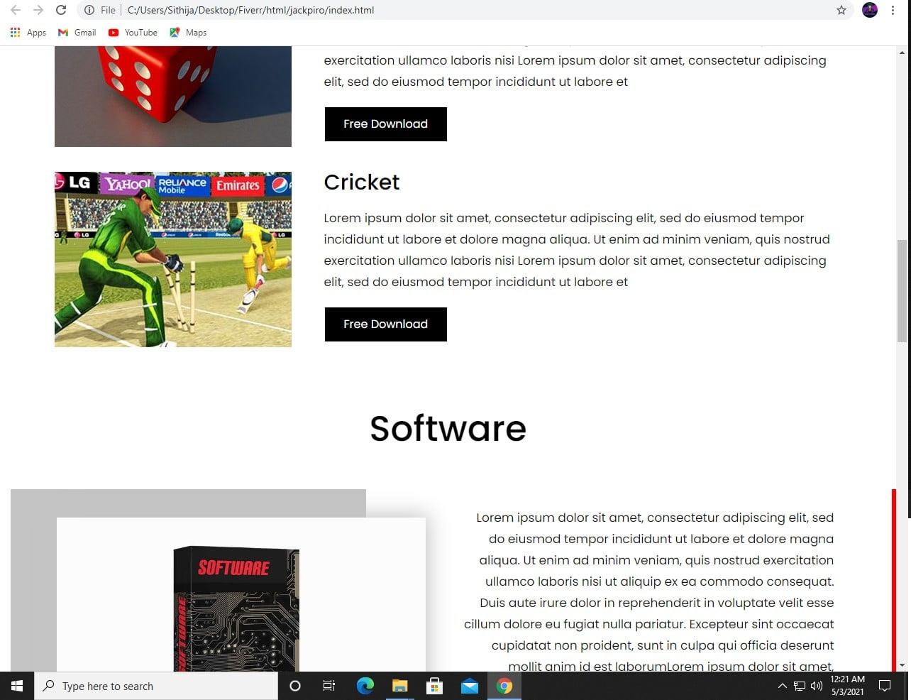 create a custom and responsive HTML website template design