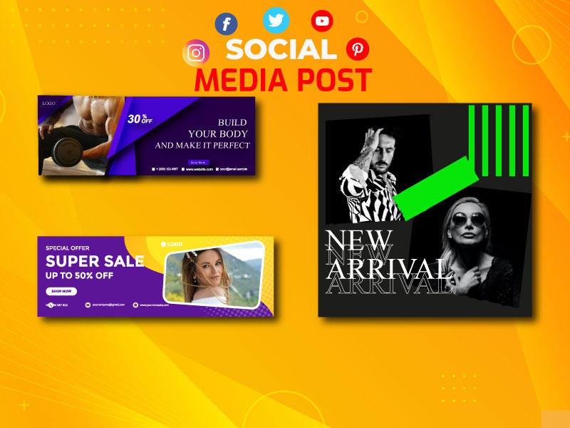 I will design attractive social media post, cover, banner