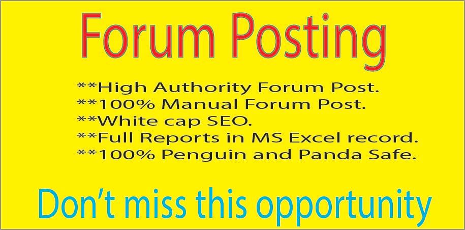 I will give 30 High-Quality Forum Posting Backlinks Best for your SEO 