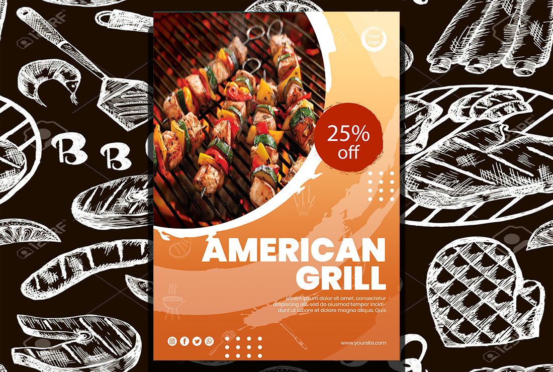 I will create a beautiful food flyer, poster or restaurant menu for you