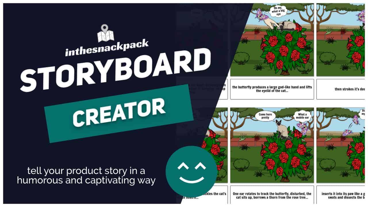 I will create a captivating and humorous storyboard up to six frames for your brand
