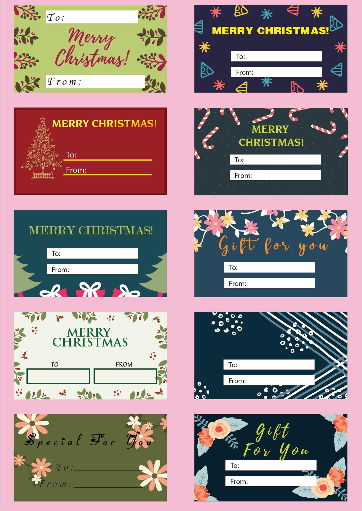 To & from Amazing Christmas gift tag 20 Print ready pdf