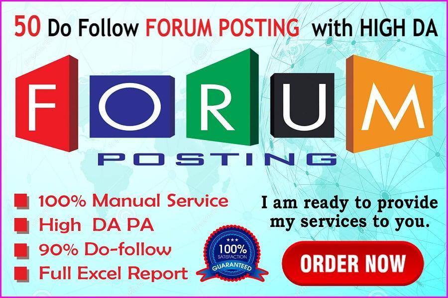 I will post 50 do follow forum with High DA 