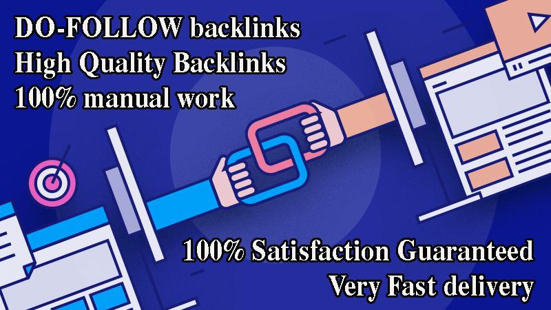50 DO-FOLLOW backlinks from 100+ high DA