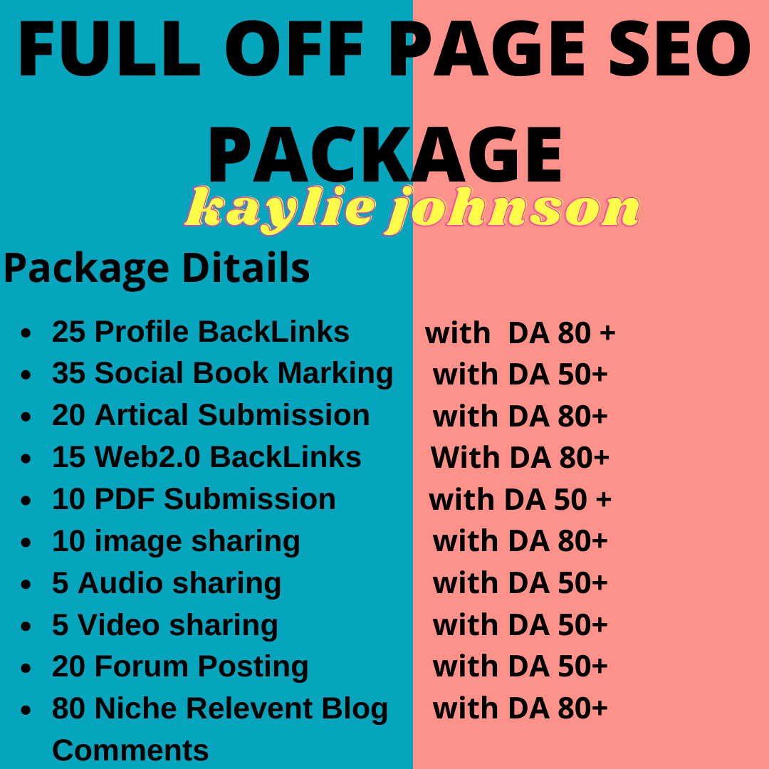 I will provide you Full Off page SEO Service 