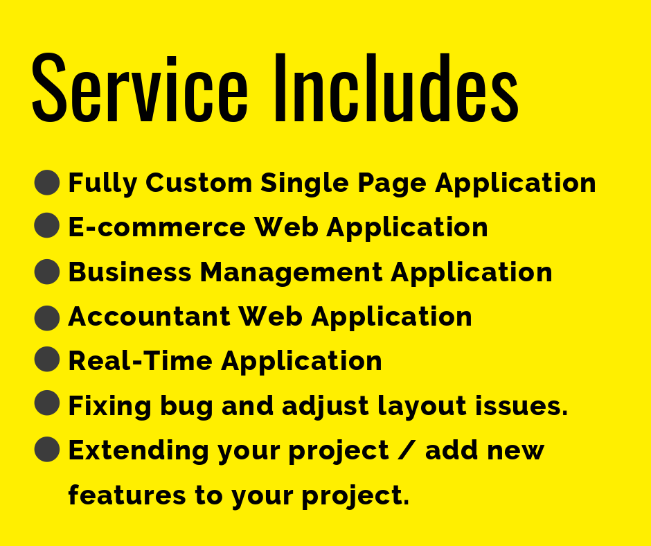 I will build web application, front end with vuejs and nodejs