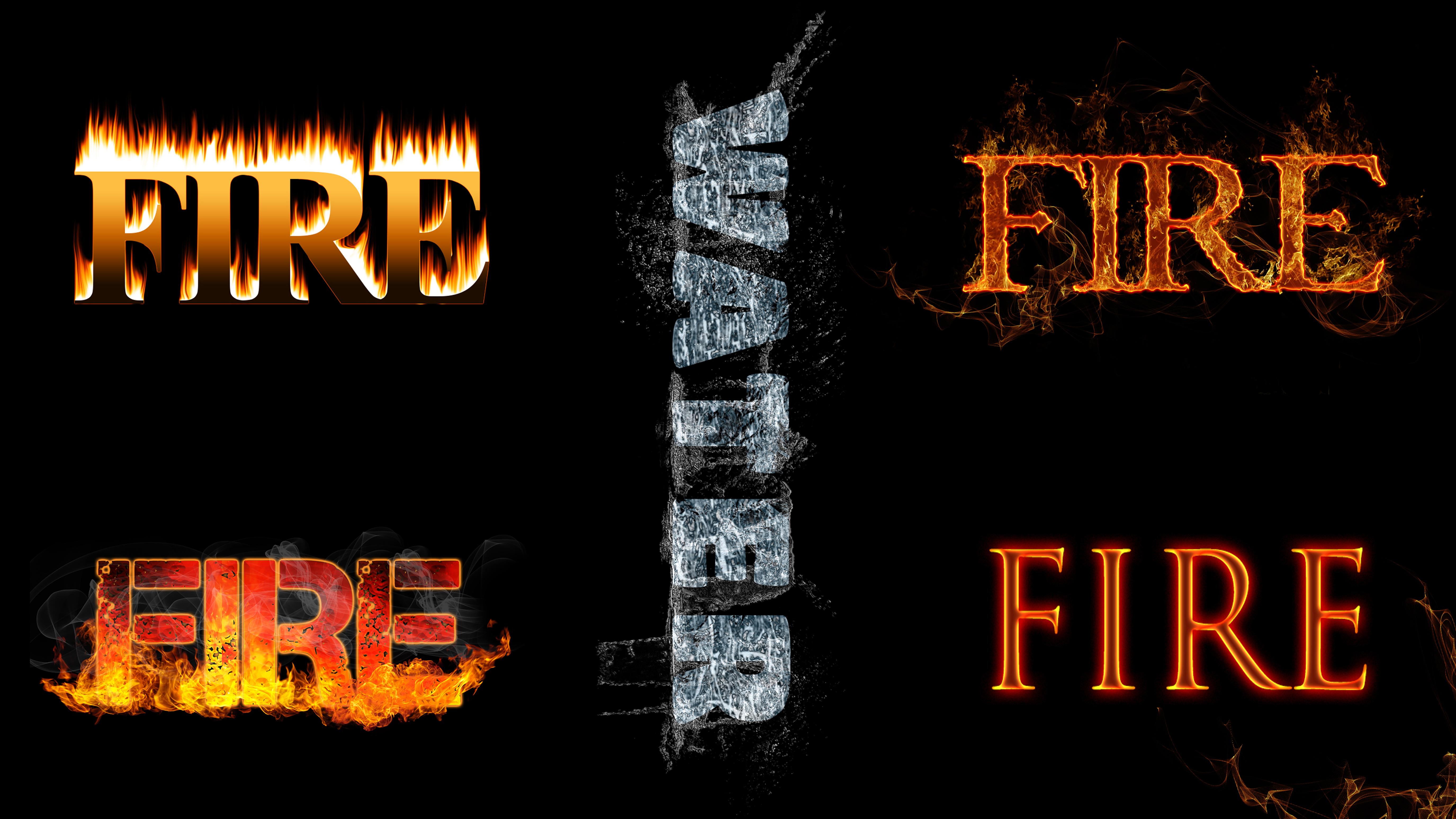I will create text effects like fire flame text effect, water text effect