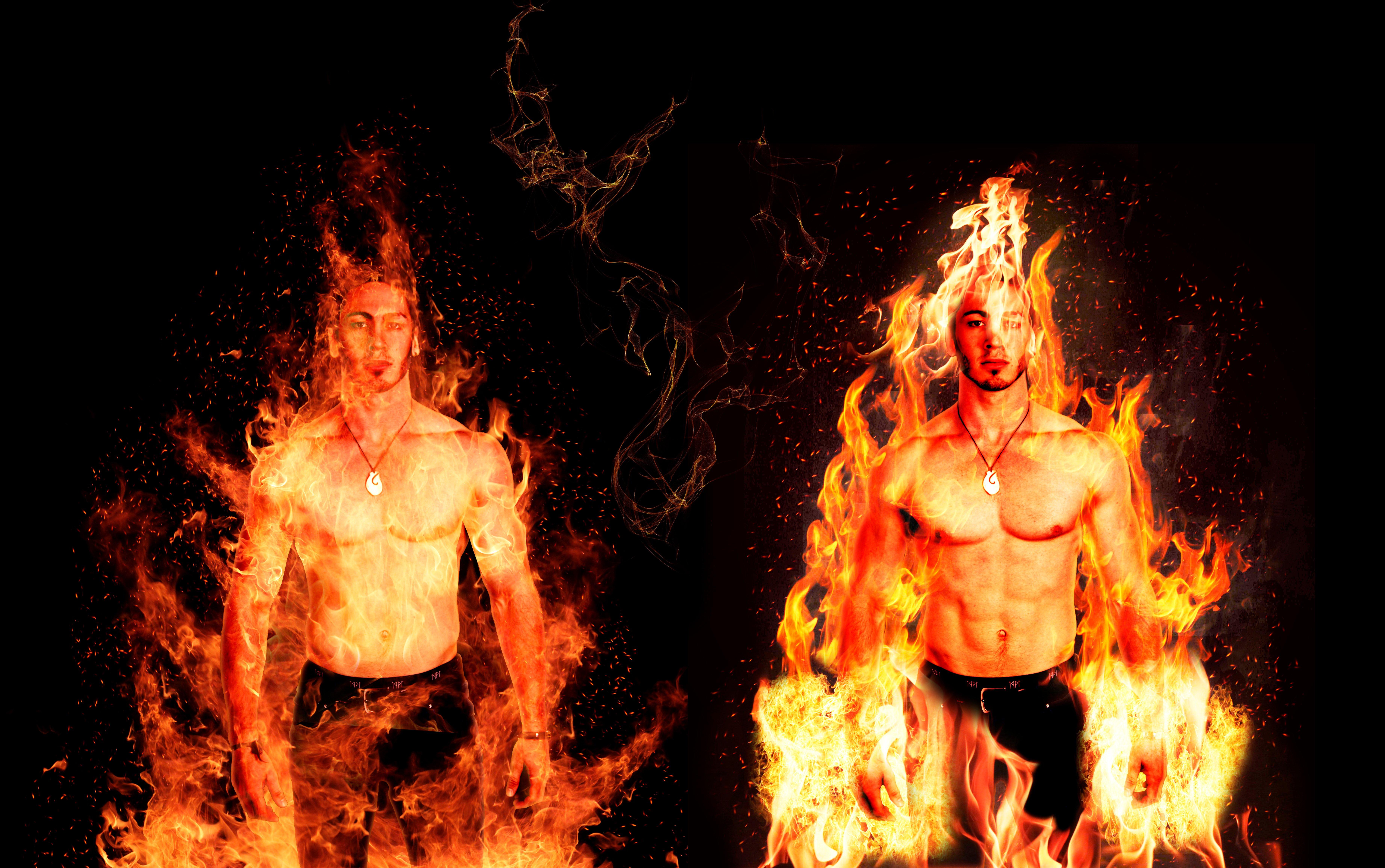 I will add a fire flame effect for your photo