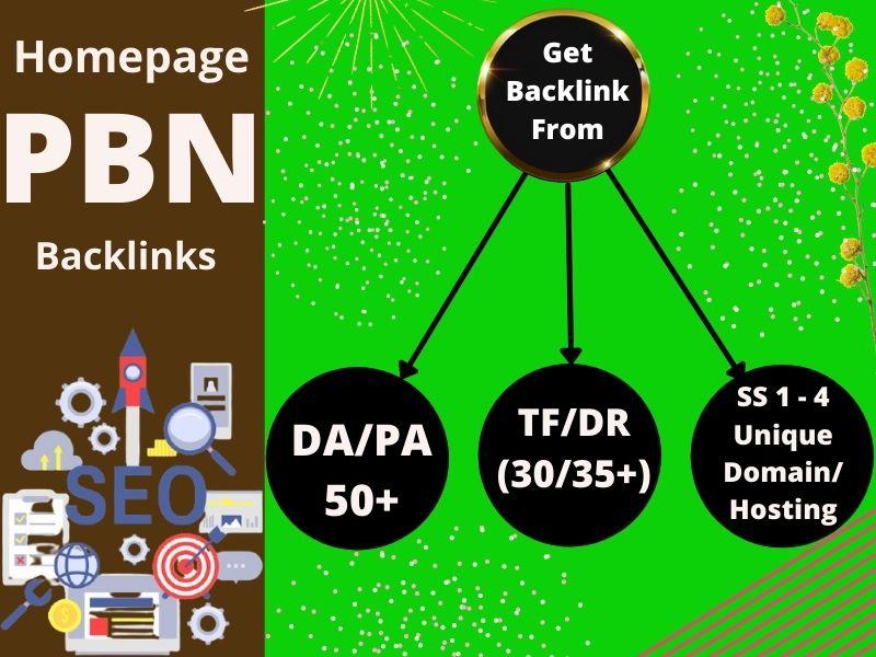 Get Top Rank by 15 Homepage PBNs Backlinks on High DA/PA Site