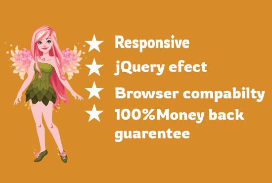 I will design responsive web site or home page psd to html