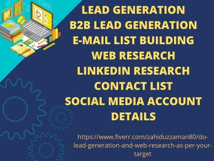 I will do lead generation and web research as per your target