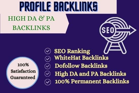 I will Do 70 High Domain authority SEO profile backlinks.