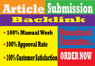 I will provide 35 article submission backlink seo with high quality DA PA in manually