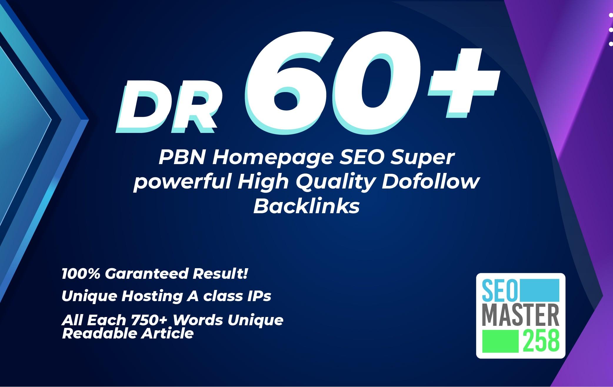 Get Lifetime 10 DR 60+ Homepage Dofollow PBN Backlinks To Rank Your Website