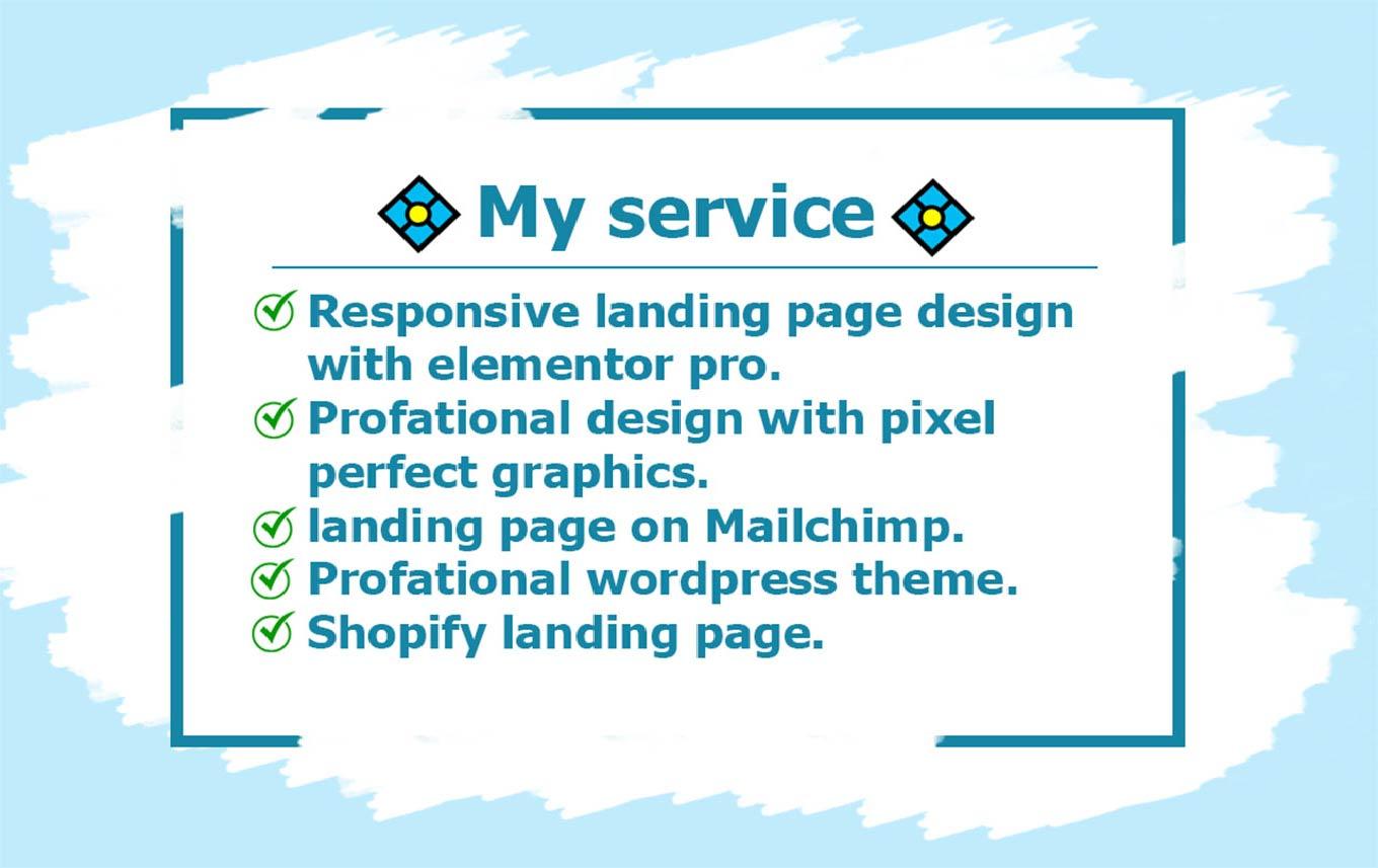 I will design a landing page, squeeze page or wordpress website with elementor pro