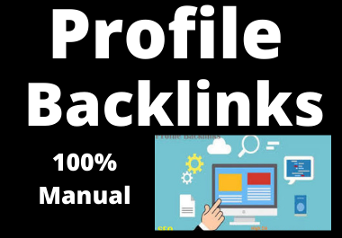 manually 20 profile backlinks from high DA websites permanent link building 
