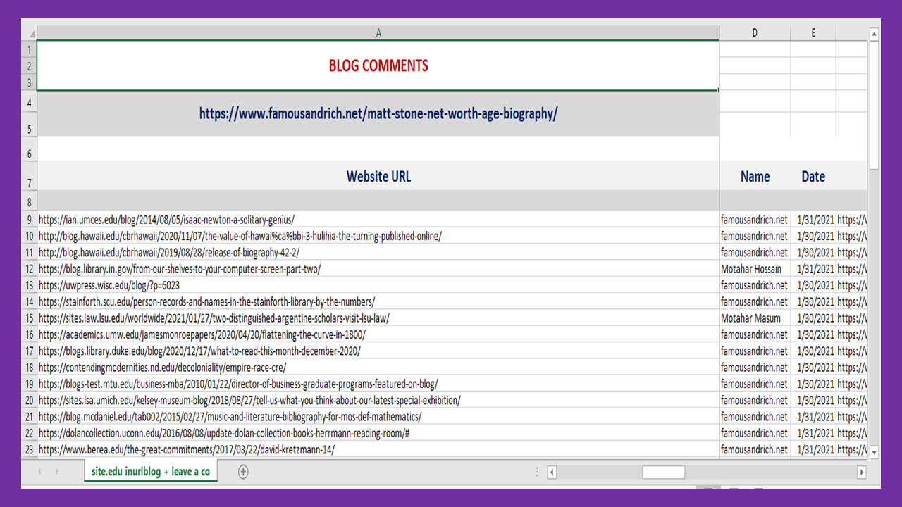 50 Manual High Quality Blog Comments & 10 Edu/Gov Profile Backlinks