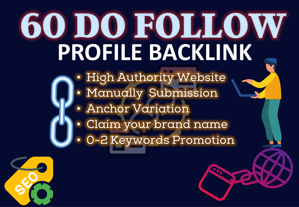 60 Do Follow High DA70+ Social Profile Backlinks-2021