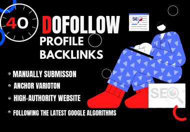  40 high DA 80+ profile backlinks manually