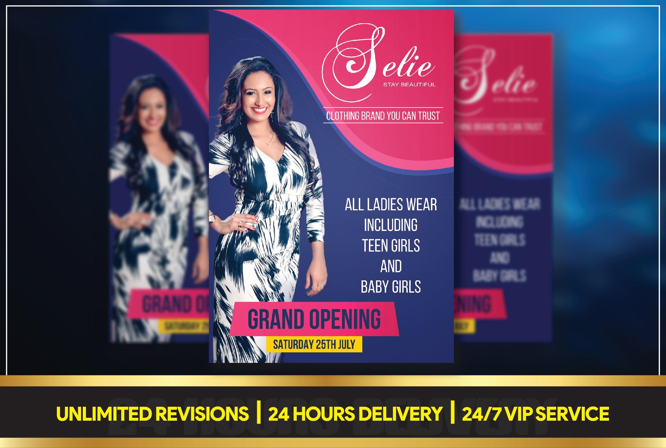 I will design a amazing flyer, banner, poster, brochure, poster, business cards