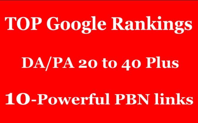 Create 10 High DA 25 to 40+ Homepage PBN Backlinks To Skyrocket you SERP Improve Your Google Ranking