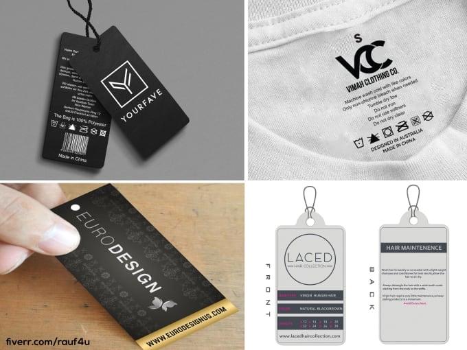 I will design clothing labels or tags