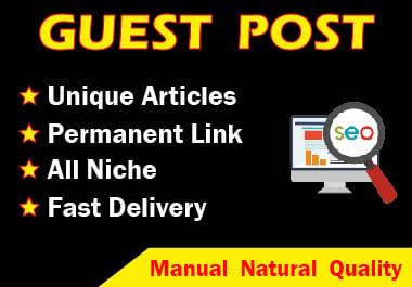 Write and Published 5 guest post with Unique site with article DA 90+ Permanent Post