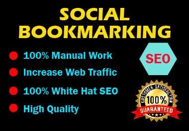  Manual 20 Social Bookmarking High authority website permanent backlink unique link building 
