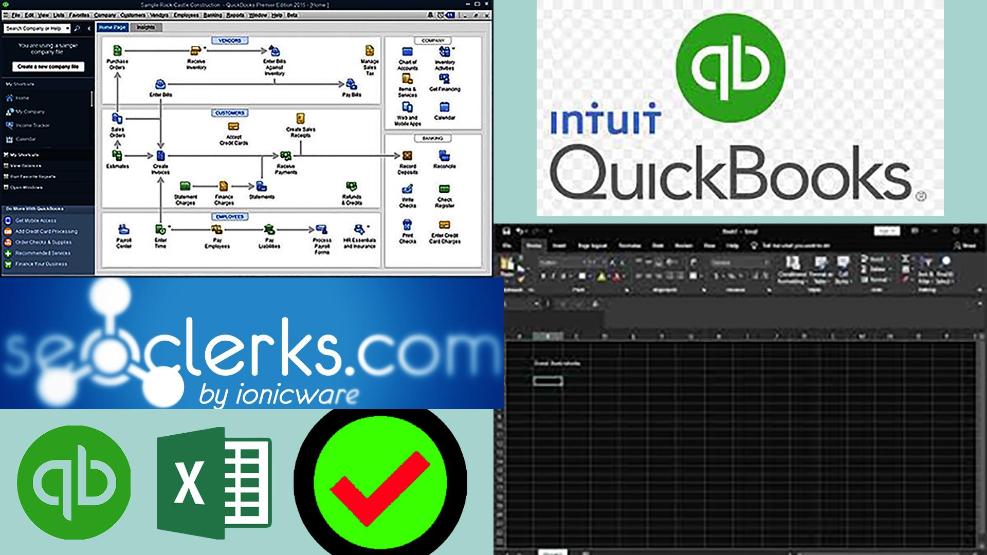 i will do bookkeeping using the quickbooks and excel