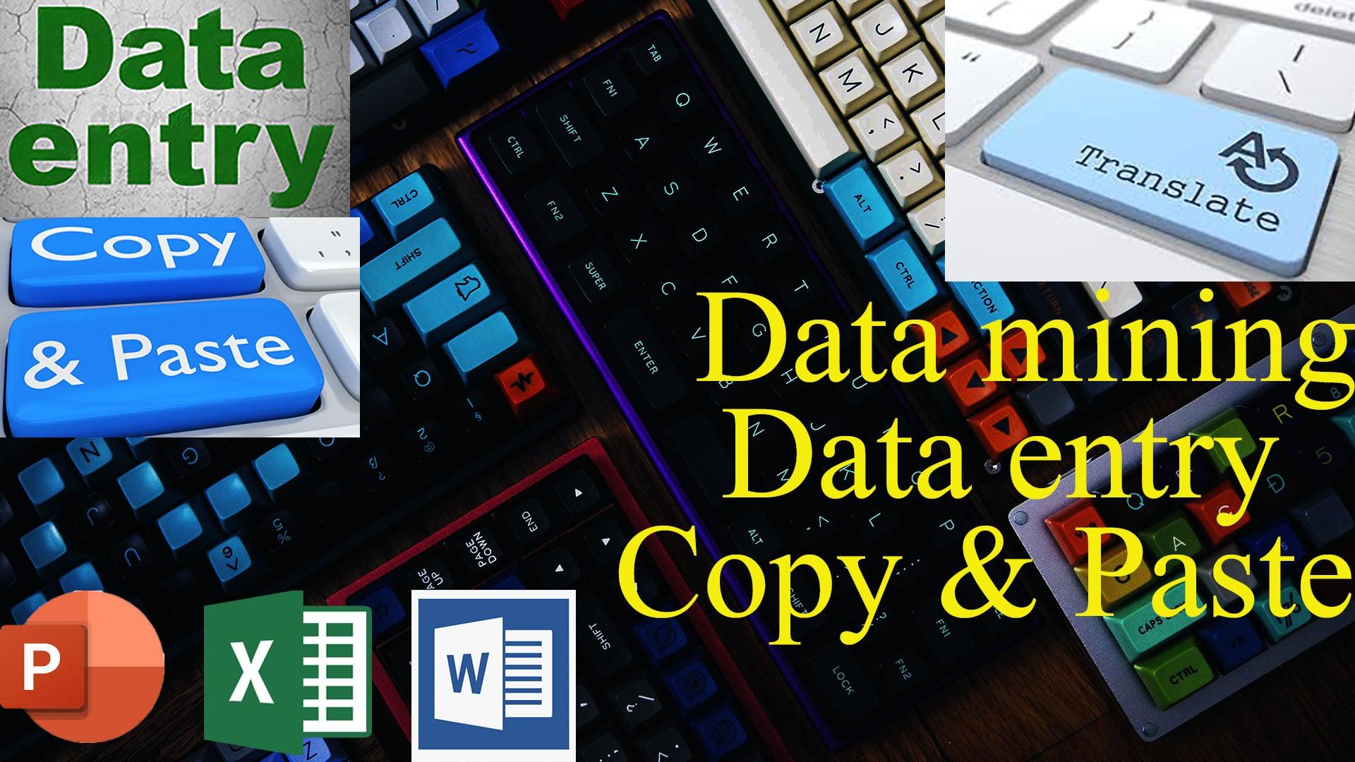 i will do data entry,translate,typing and Microsoft word,excel,powerpoint 