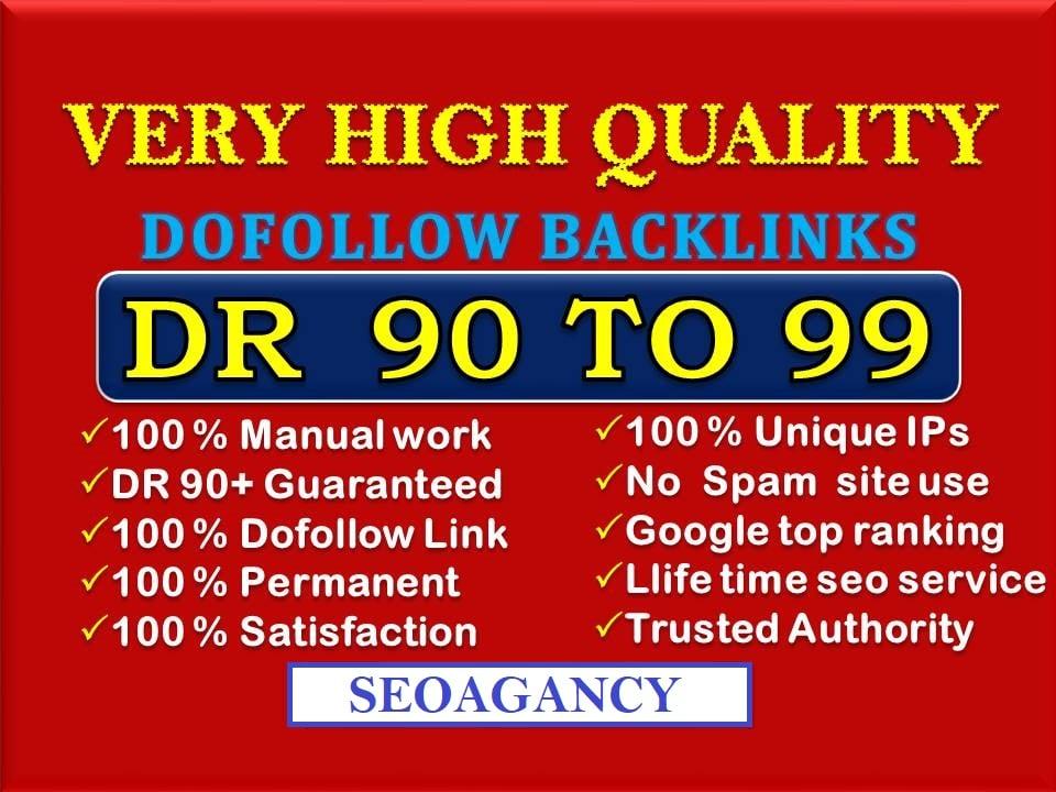 Build 50+DR 90 To 99 High Quality Authority Dofollow Backlinks Off Page SEO For Google Top Ranking