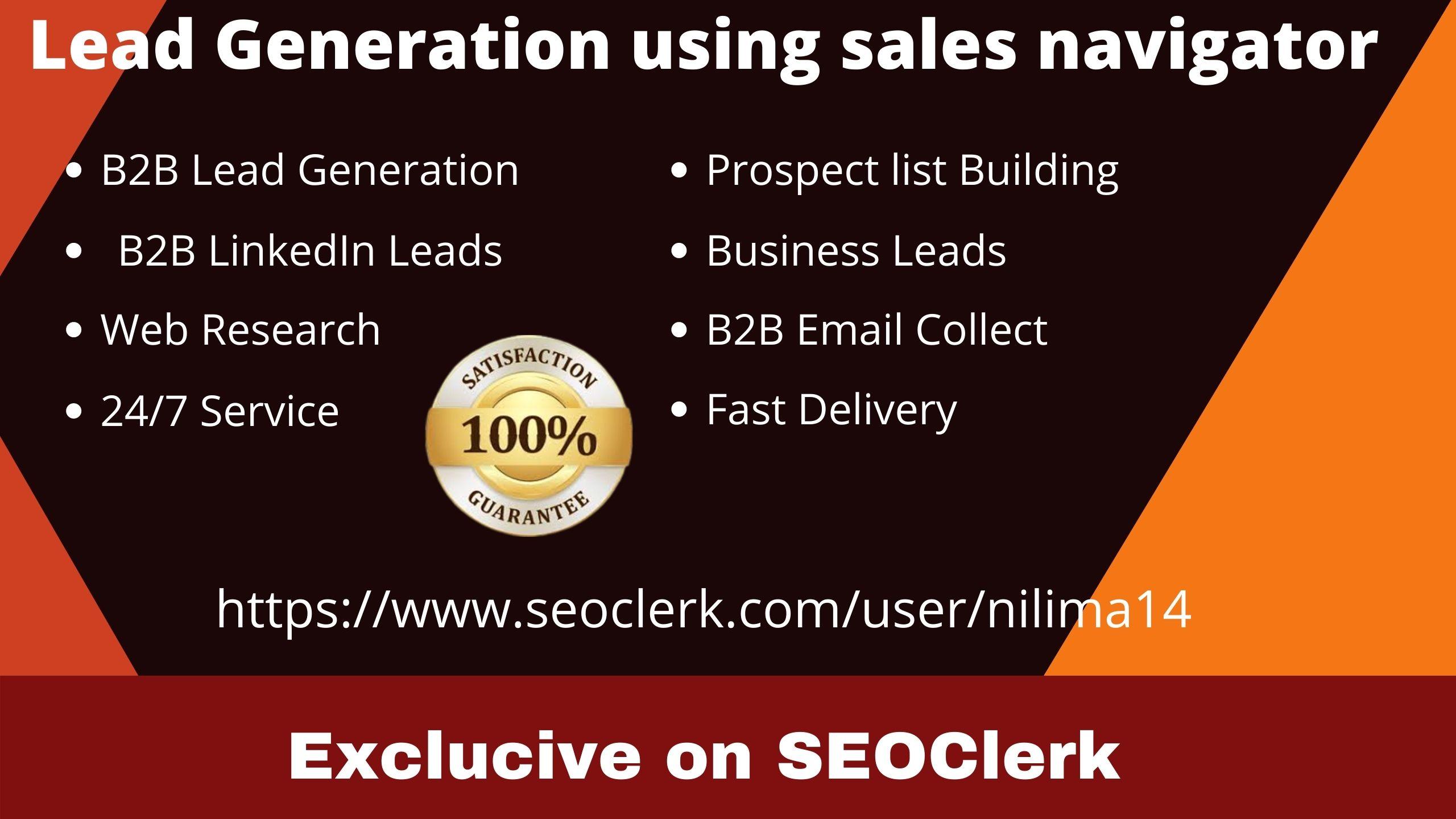 I will do b2b lead generation, LinkedIn lead generation, web research