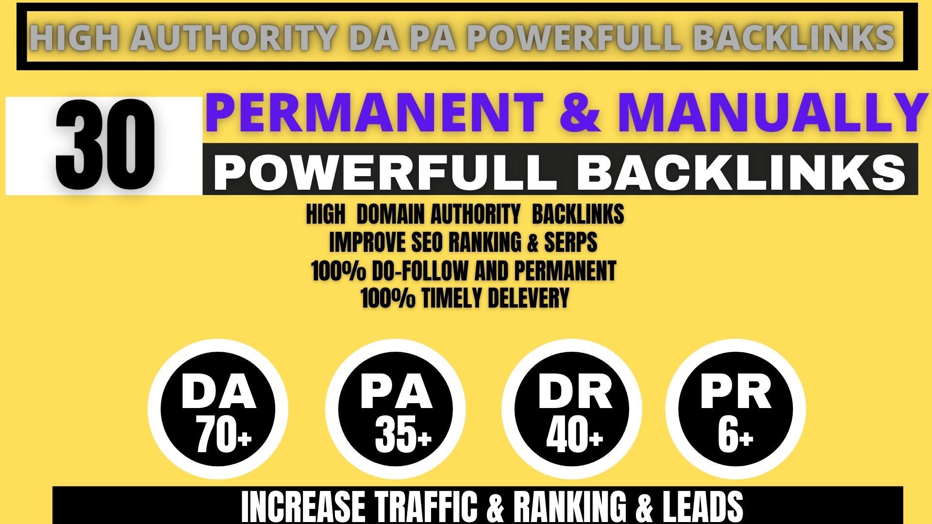 Build 30+ Backlink, web 2.0 and Dofollow with high DA/PA in your webpage with unique website