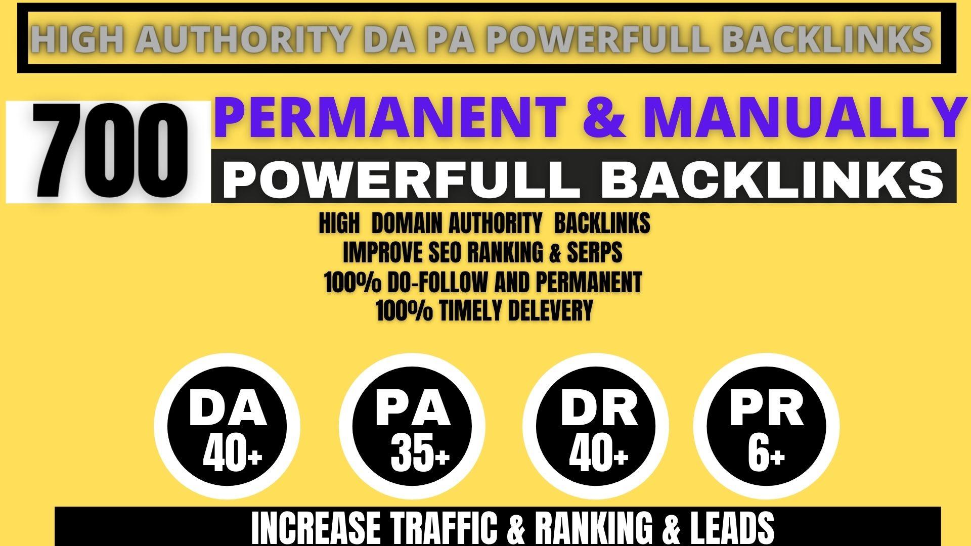 Build 700+ Backlink, web 2.0 and Dofollow with high DA/PA in your webpage with unique website