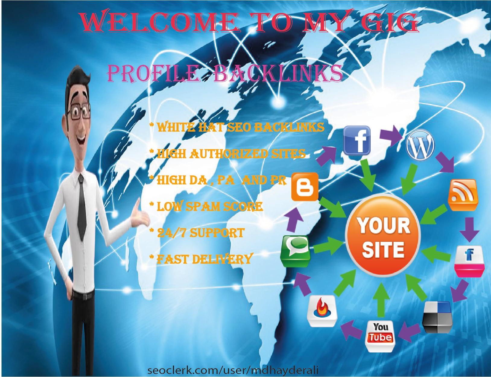 I will do create excellent 10 high DA and PR profile 