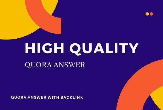 40 Quora answer with High Quality Backlinks