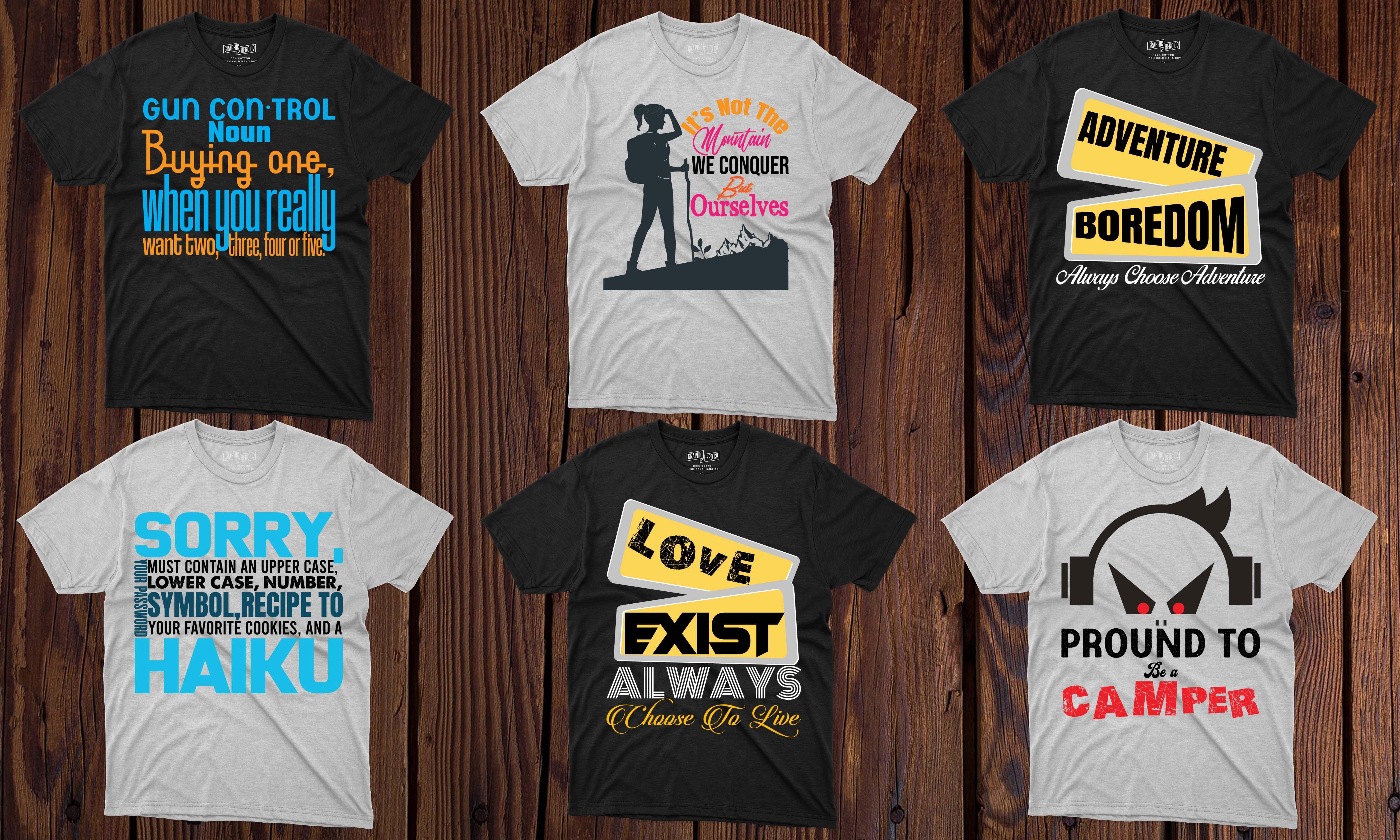 I will create a typography t shirt design for your company