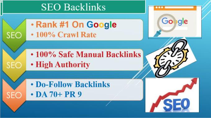 I will do create authority da70 seo dofollow manual backlinks