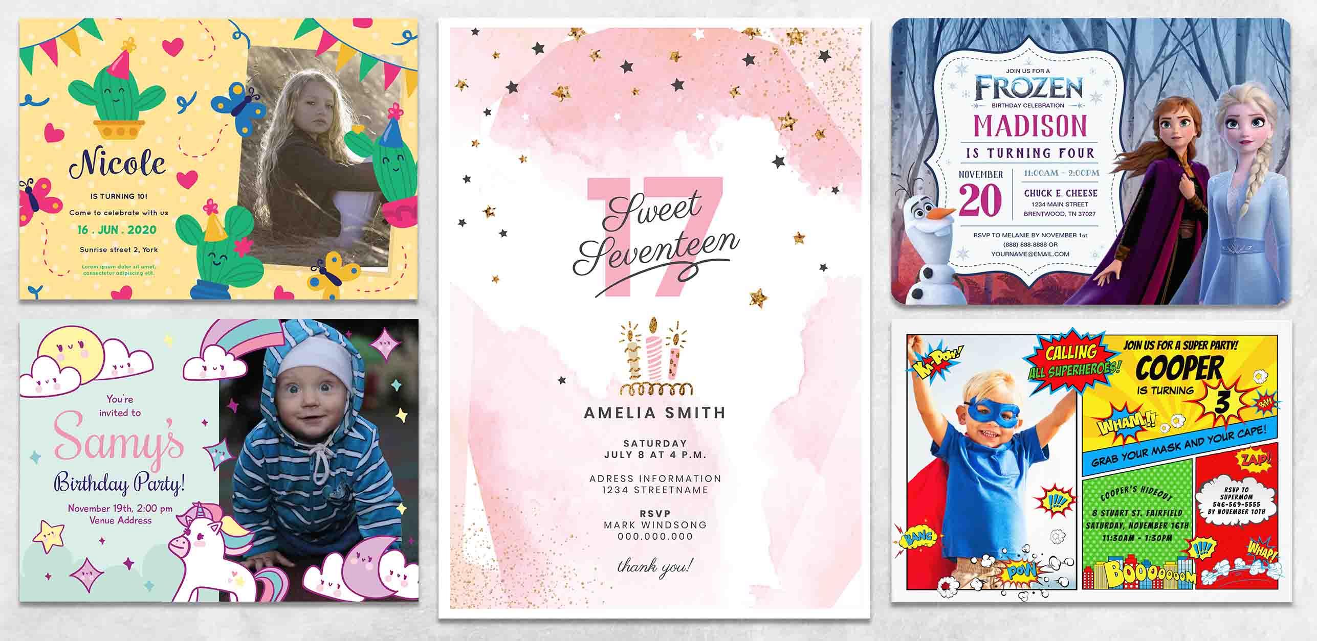 I will design birthday invitation card for kids