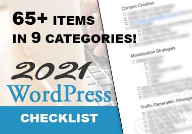 I will give you my 2021 WordPress Checklist