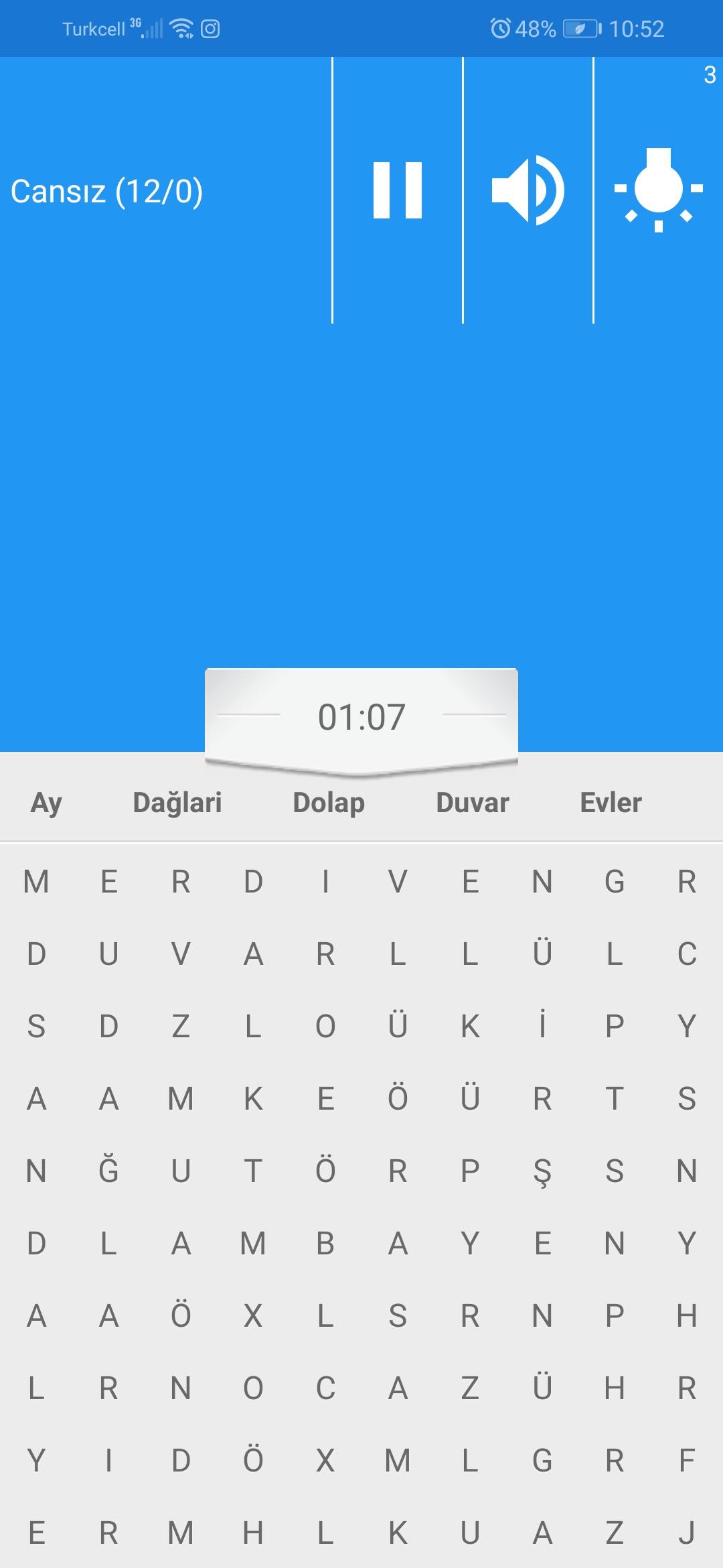 Android-based application design is a three-level crossword 